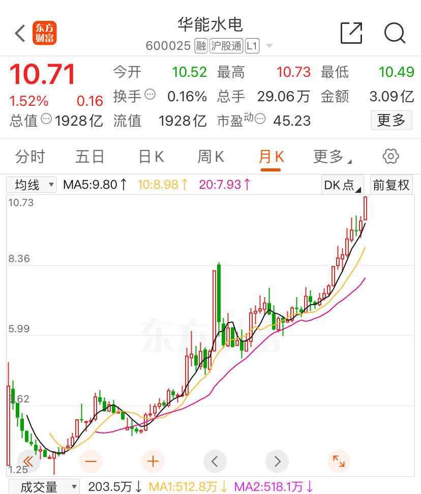水电“双雄”创历史新高!为何涨个不停?(图1) 水电“双雄”创历史新高!为何涨个不停?(图1)